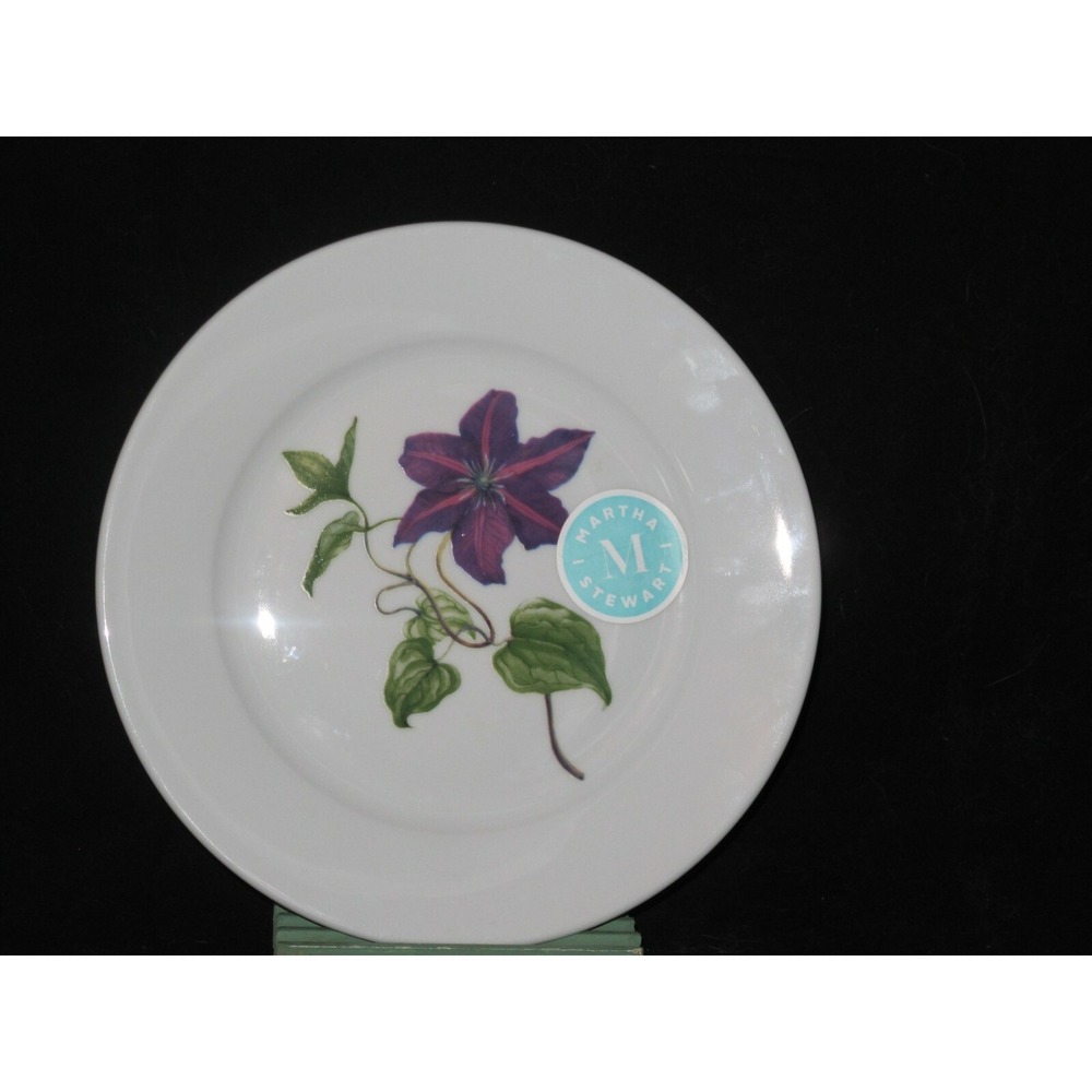 Martha Stewart MSE Skylands Botanic Purple Clematis Salad Plate‎ (s) Flower Vine